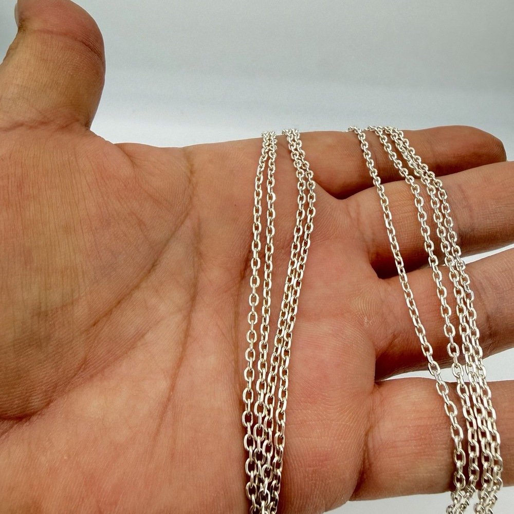 Vtg Milor Italy 925 Sterling Silver Double Chain Necklace 10.90Gr 30 Inch